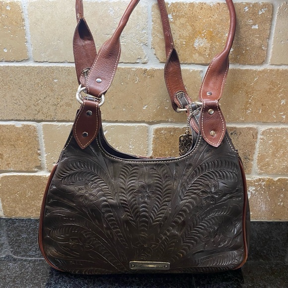 American West Leather Zip Top Tote - Picture 2 of 7